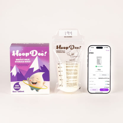 HoopDee Breast Milk Storage Freezer Bags (180ml | 100-Count Box)
