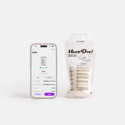 HoopDee Breast Milk Storage Freezer Bags (180ml | 100-Count Box)